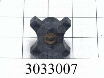 Knobs, Four Arm, Thru Hole, 1/2-20 Thread Size, Plastic Material