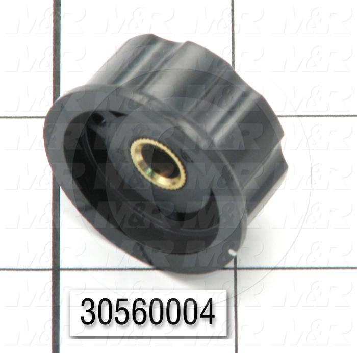 Knobs, Multi Lobe, Blind Hole, 0.250" Hole Diameter, 0.63" Knob Length, 1.170" Outside Diameter, Plastic Material
