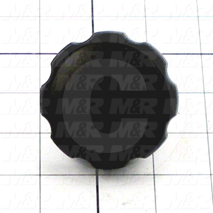 Knobs, Multi Lobe, Threaded Hole, 1/2-13 Thread Size, 1.34" Knob Length, Plastic Material