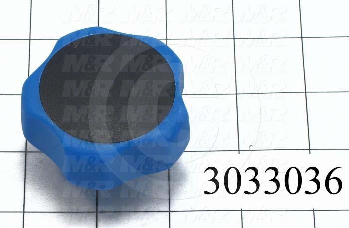 Knobs, Multi Lobe, Threaded Hole, 1/2-13 Thread Size, 1.65" Knob Length, 2.380" Outside Diameter, Plastic Material