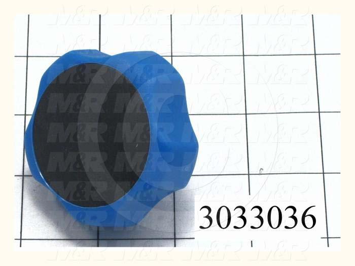 Knobs, Multi Lobe, Threaded Hole, 1/2-13 Thread Size, 1.65" Knob Length, 2.380" Outside Diameter, Plastic Material