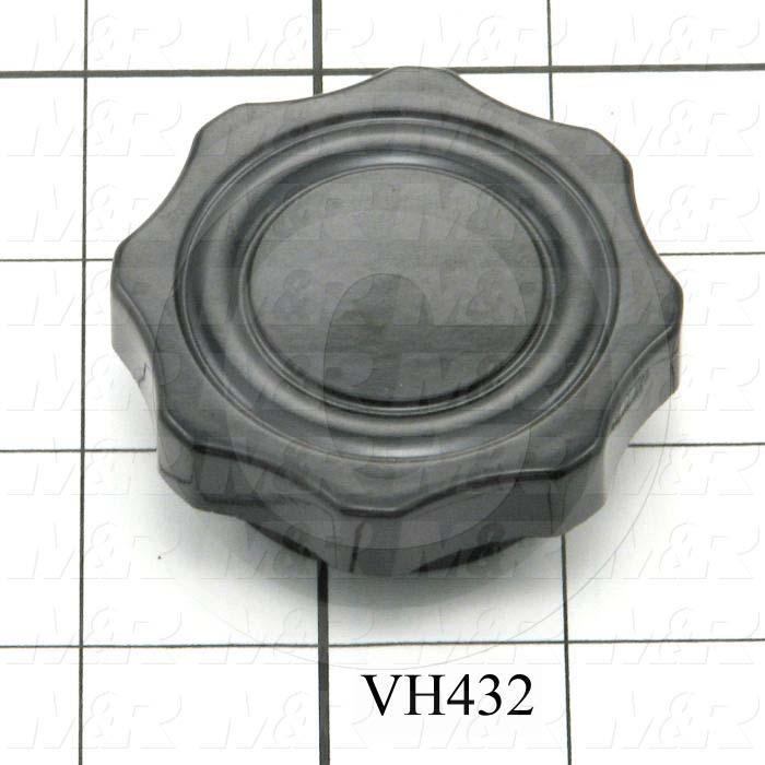 Knobs, Multi Lobe, Threaded Hole, 3/8-16 Thread Size, 0.63" Thread Length, 0.81" Knob Length, 2.380" Outside Diameter, Plastic Material