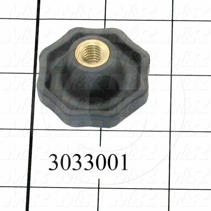 Knobs, Multi Lobe, Threaded Hole, 3/8-16 Thread Size, Plastic Material