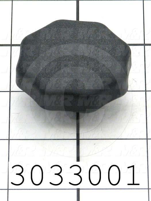 Knobs, Multi Lobe, Threaded Hole, 3/8-16 Thread Size, Plastic Material