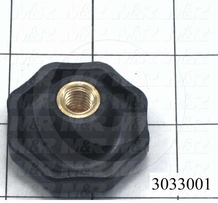 Knobs, Multi Lobe, Threaded Hole, 3/8-16 Thread Size, Plastic Material