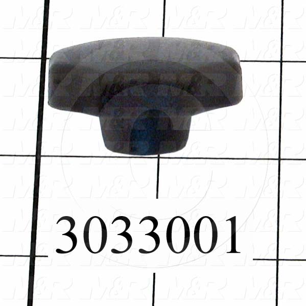 Knobs, Multi Lobe, Threaded Hole, 3/8-16 Thread Size, Plastic Material