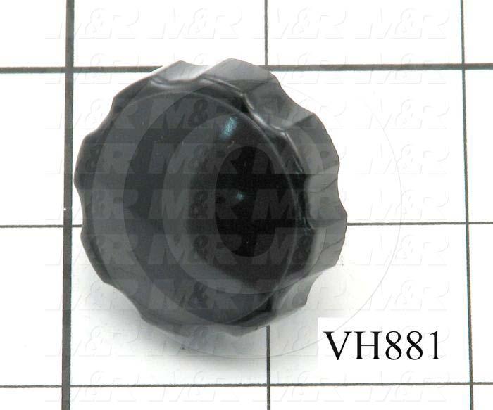 Knobs, Multi Lobe, Threaded Stud, 1/4"-20 Thread Size, 0.50 in. Thread Length, 1.38 in. Outside Diameter, Phenolic Material