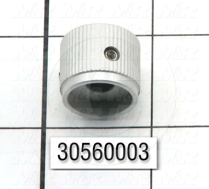 Knobs, Round, Blind Hole, 0.250" Hole Diameter, 0.63" Knob Length, 0.75 in. Outside Diameter, Steel Material