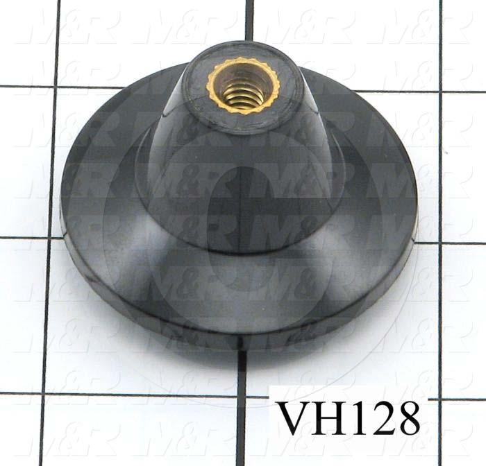 Knobs, Round, Threaded Hole, 1/4"-20 Thread Size, 1.00" Thread Length, 1.18" Knob Length, 1.828" Outside Diameter, Plastic Material