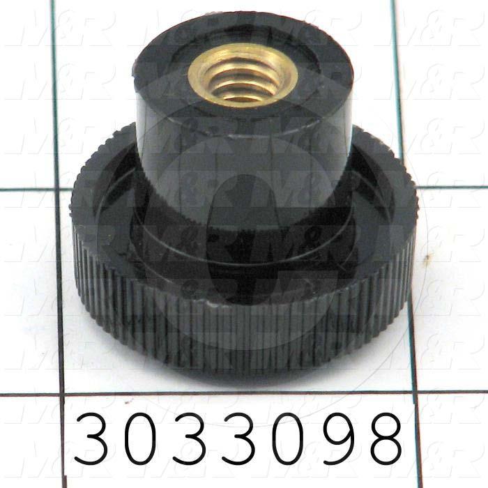 Knobs, Round, Threaded Hole, 1/4"-20 Thread Size, Plastic Material