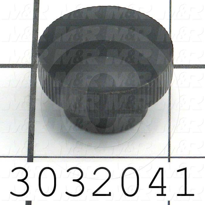 Knobs, Round, Threaded Hole, 1/4"-20 Thread Size, Plastic Material