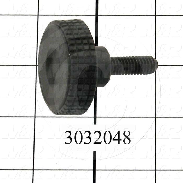 Knobs, Round, Threaded Hole, 5/16-18 Thread Size, 0.50 in. Thread Length, 0.95" Knob Length, Plastic Material