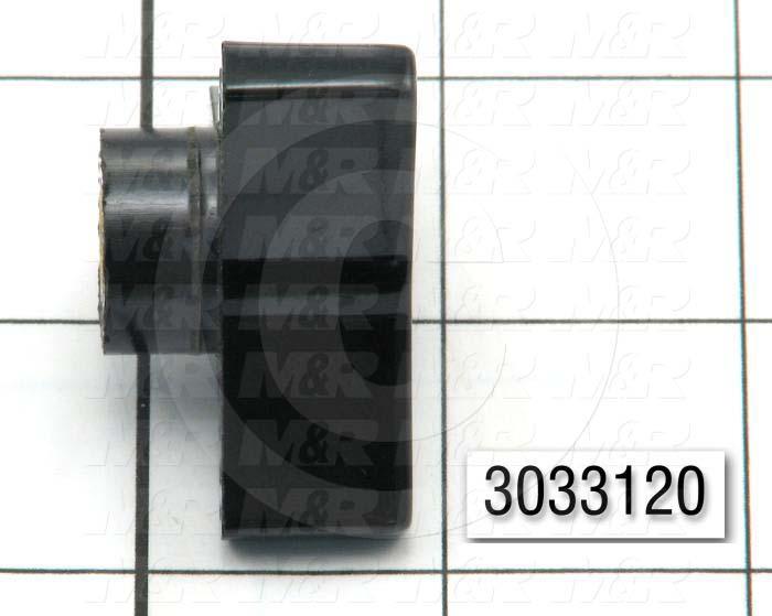 Knobs, Three Arm, Thru Hole, 5/16-18 Thread Size, 1.00" Knob Length, Plastic Material