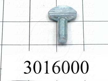 Knobs, Thumb Screw with Spade Head No Shoulder, 3/8-16 Thread Size, 1.00" Thread Length, Steel Material
