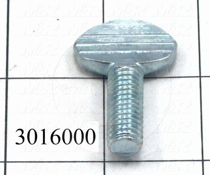 Knobs, Thumb Screw with Spade Head No Shoulder, 3/8-16 Thread Size, 1.00" Thread Length, Steel Material