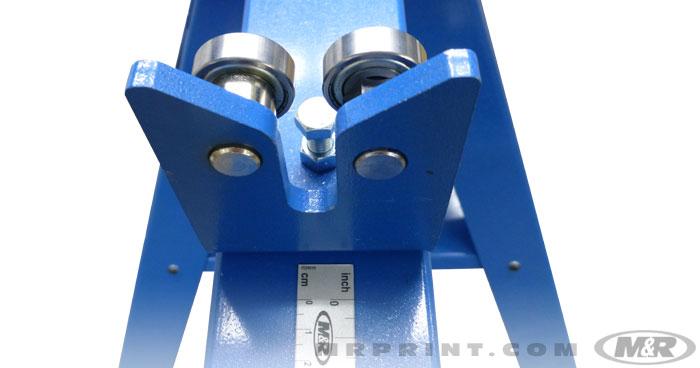 Kruzer Manual Screen Printing Press: Hardened steel roller registration bearings provide excellent performance and durability
