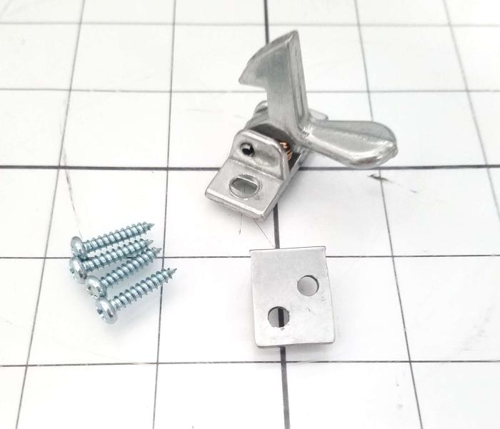 Latches, Compression  Spring Draw Latch, 1.14" Overall Length, 0.63" Width, Brass