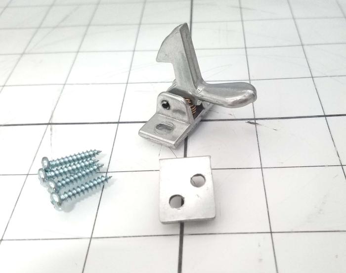 Latches, Compression  Spring Draw Latch, 1.14" Overall Length, 0.63" Width, Brass