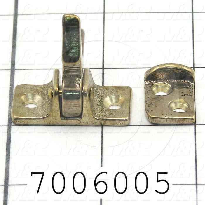 Latches, Compression  Spring Draw Latch, 1.14" Overall Length, 0.63" Width, Brass