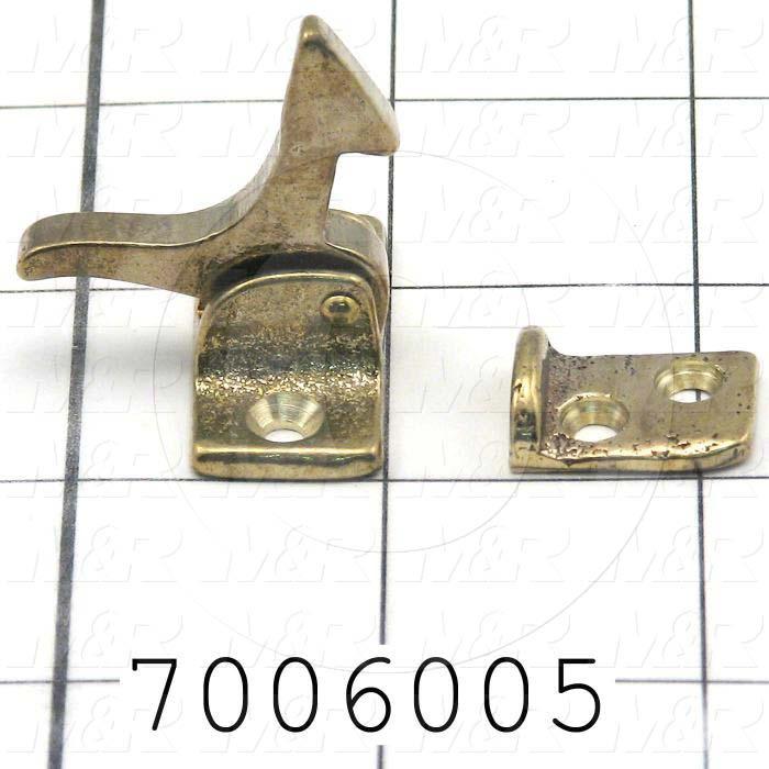 Latches, Compression  Spring Draw Latch, 1.14" Overall Length, 0.63" Width, Brass