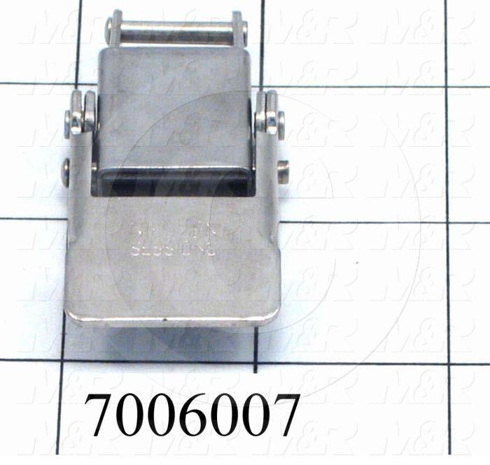 Latches, Compression  Spring Draw Latch, 1.41" Latching Distance, 2.88" Overall Length, 1.14" Width, 0.406" Thickness, Stainless Steel, 400 lbf Work Load Limit