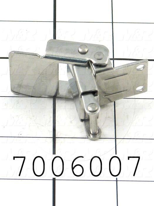 Latches, Compression  Spring Draw Latch, 1.41" Latching Distance, 2.88" Overall Length, 1.14" Width, 0.406" Thickness, Stainless Steel, 400 lbf Work Load Limit
