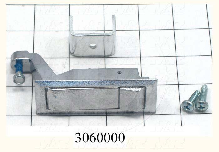 Latches, Compression Trigger Latch, 0.75"-1.25" Latching Distance, 4.00 in. Overall Length, 1.18" Width, 1.875" Thickness, Steel, Chrome Finish