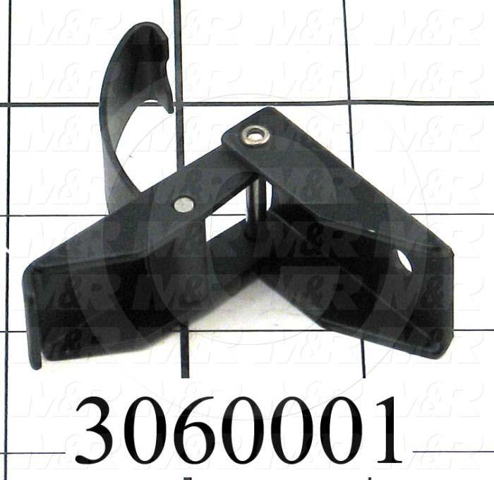 Latches, Over Center Draw Latch, 0.75"-1.25" Latching Distance, 2.375" Overall Length, 0.89" Width, 0.56" Thickness, Steel, Black Powder Coat Finish