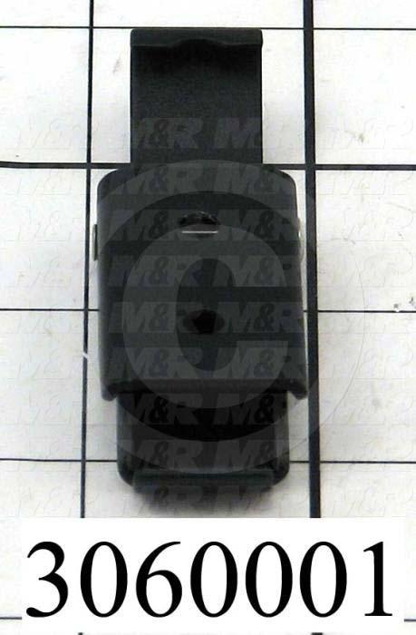 Latches, Over Center Draw Latch, 0.75"-1.25" Latching Distance, 2.375" Overall Length, 0.89" Width, 0.56" Thickness, Steel, Black Powder Coat Finish