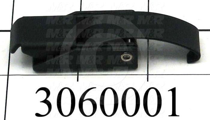 Latches, Over Center Draw Latch, 0.75"-1.25" Latching Distance, 2.375" Overall Length, 0.89" Width, 0.56" Thickness, Steel, Black Powder Coat Finish