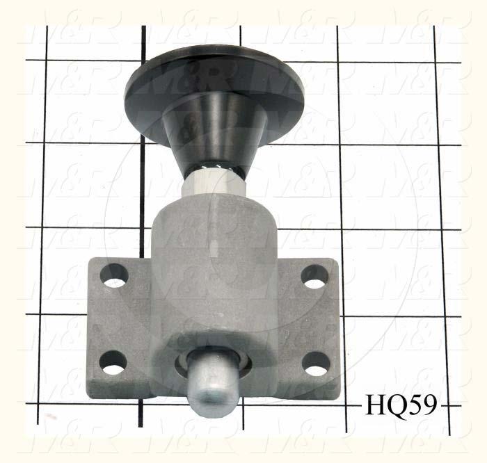 Latches, Plate Maker Frame Latch, Plunger, 0.25" Adjustable Latching Distance, 3.50 in. Overall Length, 2.50 in. Width