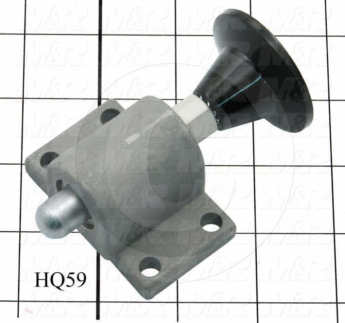 Latches, Plate Maker Frame Latch, Plunger, 0.25" Adjustable Latching Distance, 3.50 in. Overall Length, 2.50 in. Width