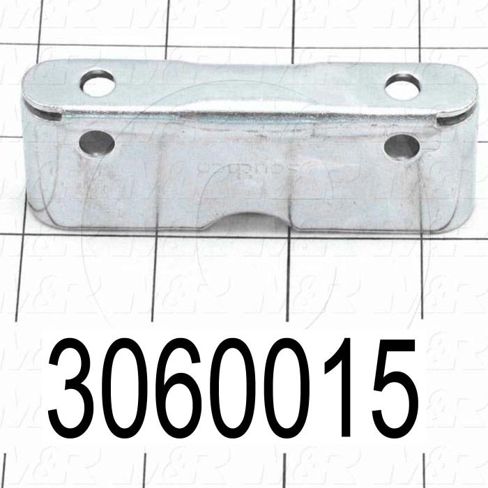 Latches, Receptacle,  works with Part No. 3060014, Concealed Draw Latch, 0.25" Adjustable Latching Distance, 3.38 in. Overall Length, 1.27" Width, 0.63" Thickness, Steel, Zinc Finish