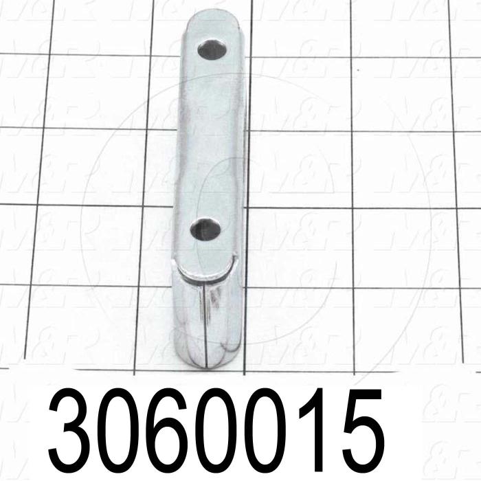 Latches, Receptacle,  works with Part No. 3060014, Concealed Draw Latch, 0.25" Adjustable Latching Distance, 3.38 in. Overall Length, 1.27" Width, 0.63" Thickness, Steel, Zinc Finish