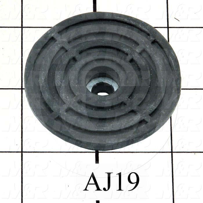 Leveling Devices, 0.266" Through Hole Thread Size, Rubber Pad Material, 2.063" Pad Diameter, 0.63" Height