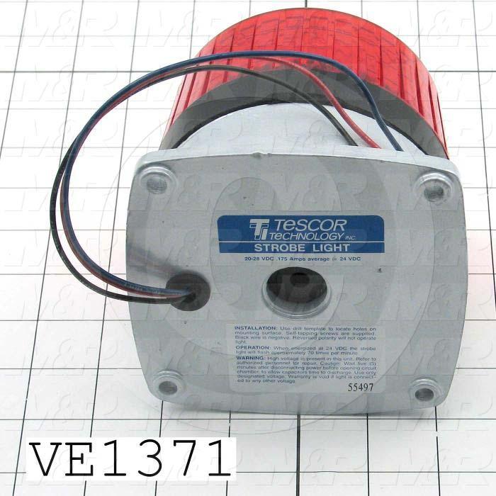 Light, Low-Frofile Strobe Light With Horn, 24VDC, Red