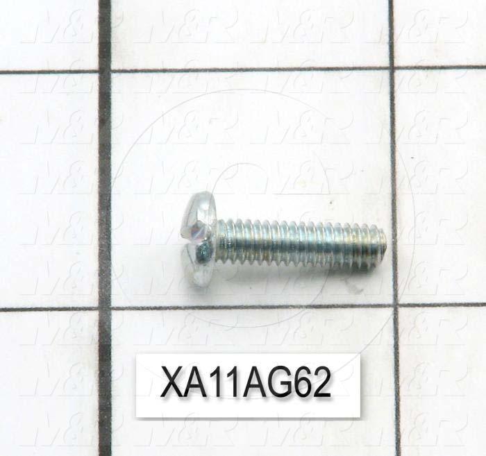 Machine Screws, Binding Head, Steel, Thread Size 8-32, Screw Length 0.63", 0.625" Thread Length, Right Hand, Nickel