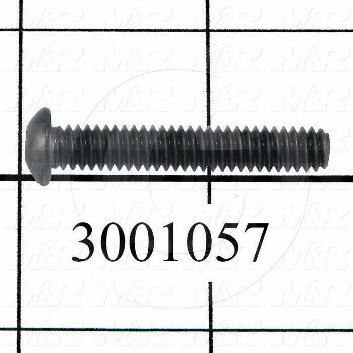 Machine Screws, Button Head, Steel, Thread Size 1/4"-20, Screw Length 1 1/2 in., Full Thread Length, Right Hand, Black Oxide