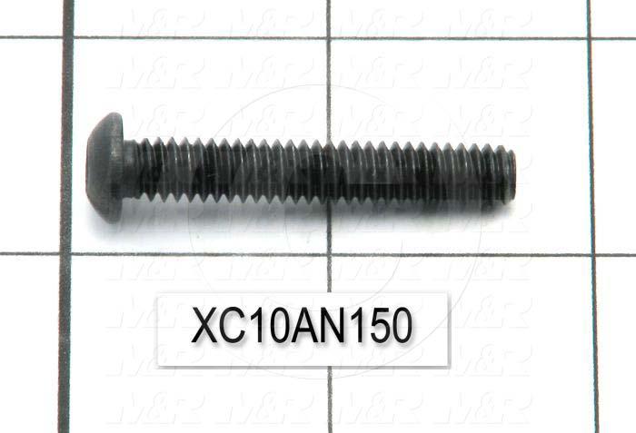 Machine Screws, Button Head, Steel, Thread Size 1/4"-20, Screw Length 1 1/2 in., Full Thread Length, Right Hand, Black Oxide
