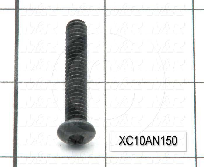 Machine Screws, Button Head, Steel, Thread Size 1/4"-20, Screw Length 1 1/2 in., Full Thread Length, Right Hand, Black Oxide