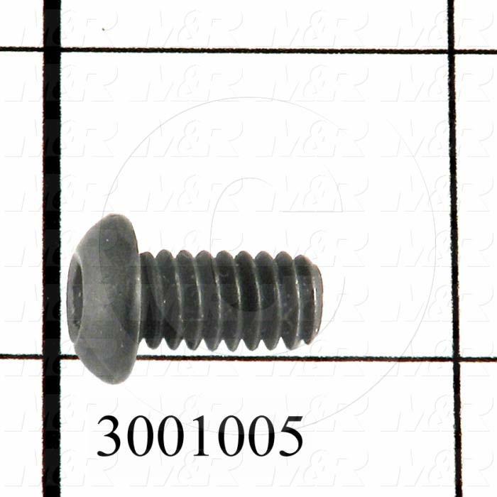 Machine Screws, Button Head, Steel, Thread Size 1/4"-20, Screw Length 1/2 in., Full Thread Length, Right Hand, Black Electro Polyseal