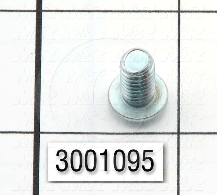 Machine Screws, Button Head, Steel, Thread Size 1/4"-20, Screw Length 1/2 in., Full Thread Length, Right Hand, Zinc