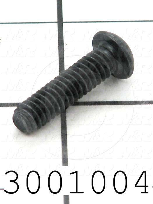Machine Screws, Button Head, Steel, Thread Size 1/4"-20, Screw Length 1", Full Thread Length, Right Hand, Black Oxide