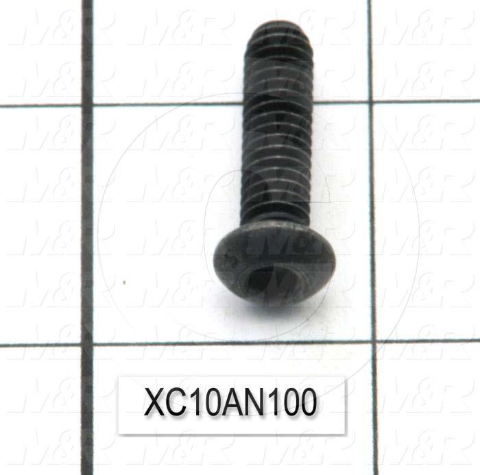 Machine Screws, Button Head, Steel, Thread Size 1/4"-20, Screw Length 1", Full Thread Length, Right Hand, Black Oxide