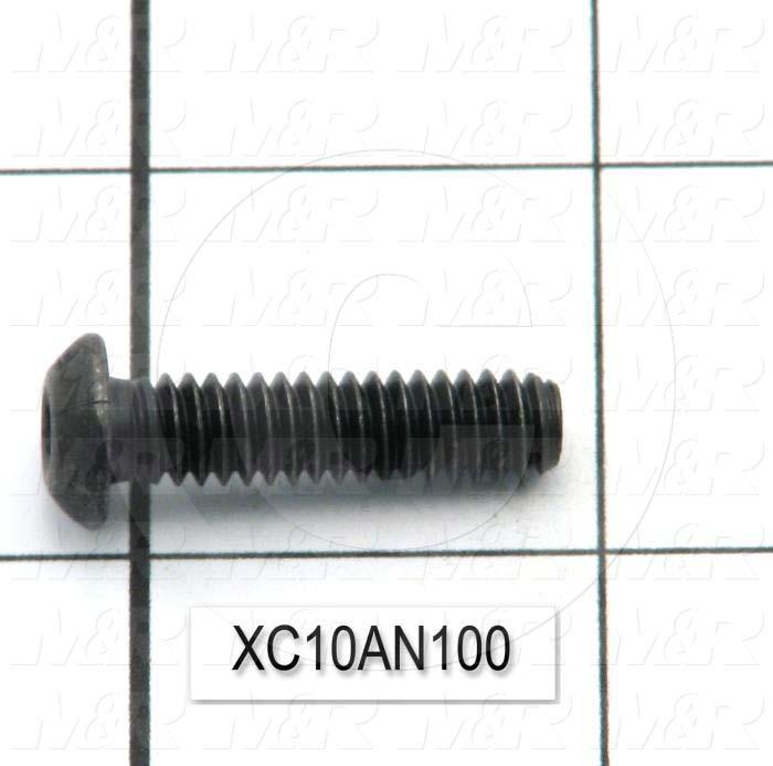 Machine Screws, Button Head, Steel, Thread Size 1/4"-20, Screw Length 1", Full Thread Length, Right Hand, Black Oxide