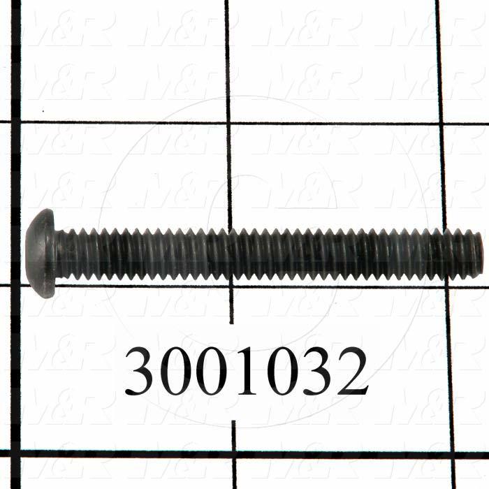 Machine Screws, Button Head, Steel, Thread Size 1/4"-20, Screw Length 2.00 in., Full Thread Length, Right Hand, Black Oxide