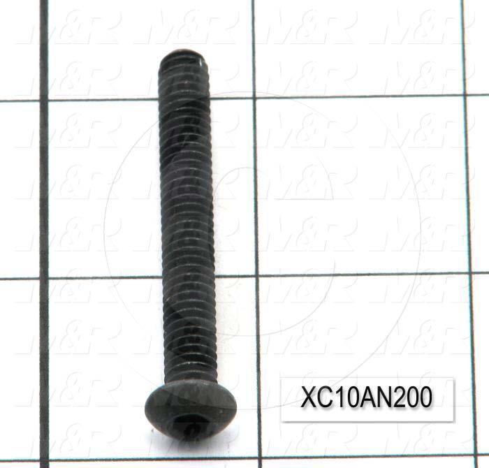 Machine Screws, Button Head, Steel, Thread Size 1/4"-20, Screw Length 2.00 in., Full Thread Length, Right Hand, Black Oxide