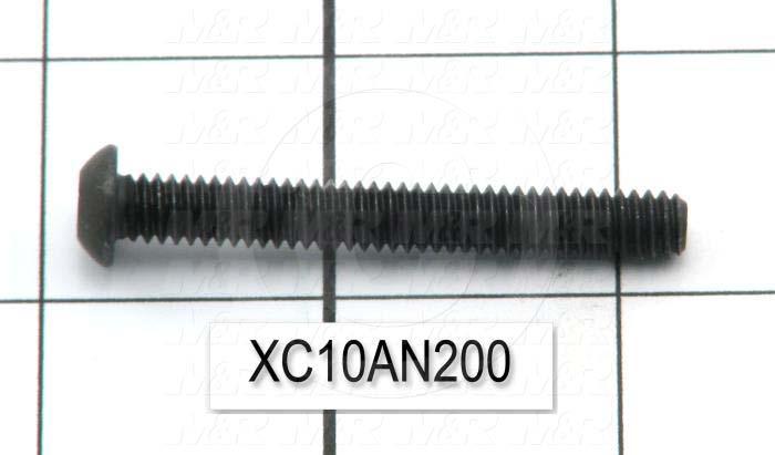 Machine Screws, Button Head, Steel, Thread Size 1/4"-20, Screw Length 2.00 in., Full Thread Length, Right Hand, Black Oxide