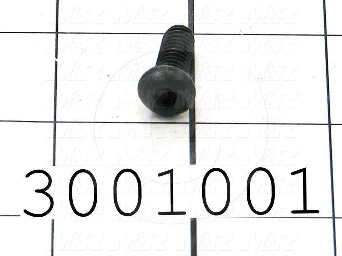 Machine Screws, Button Head, Steel, Thread Size 1/4"-20, Screw Length 3/4", Full Thread Length, Right Hand, Black Oxide