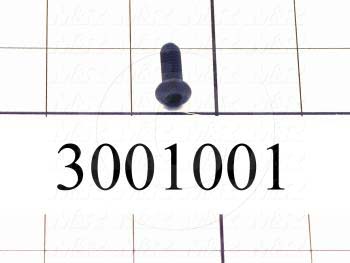 Machine Screws, Button Head, Steel, Thread Size 1/4"-20, Screw Length 3/4", Full Thread Length, Right Hand, Black Oxide